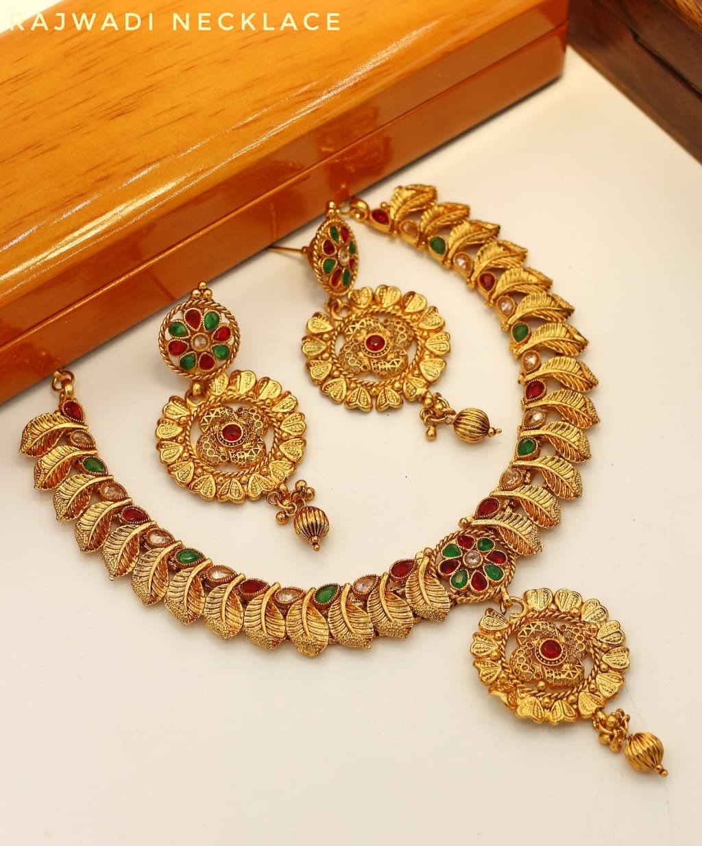 Rajwadi Necklace With Earrings - Indian Style Necklace - Multiple Designs