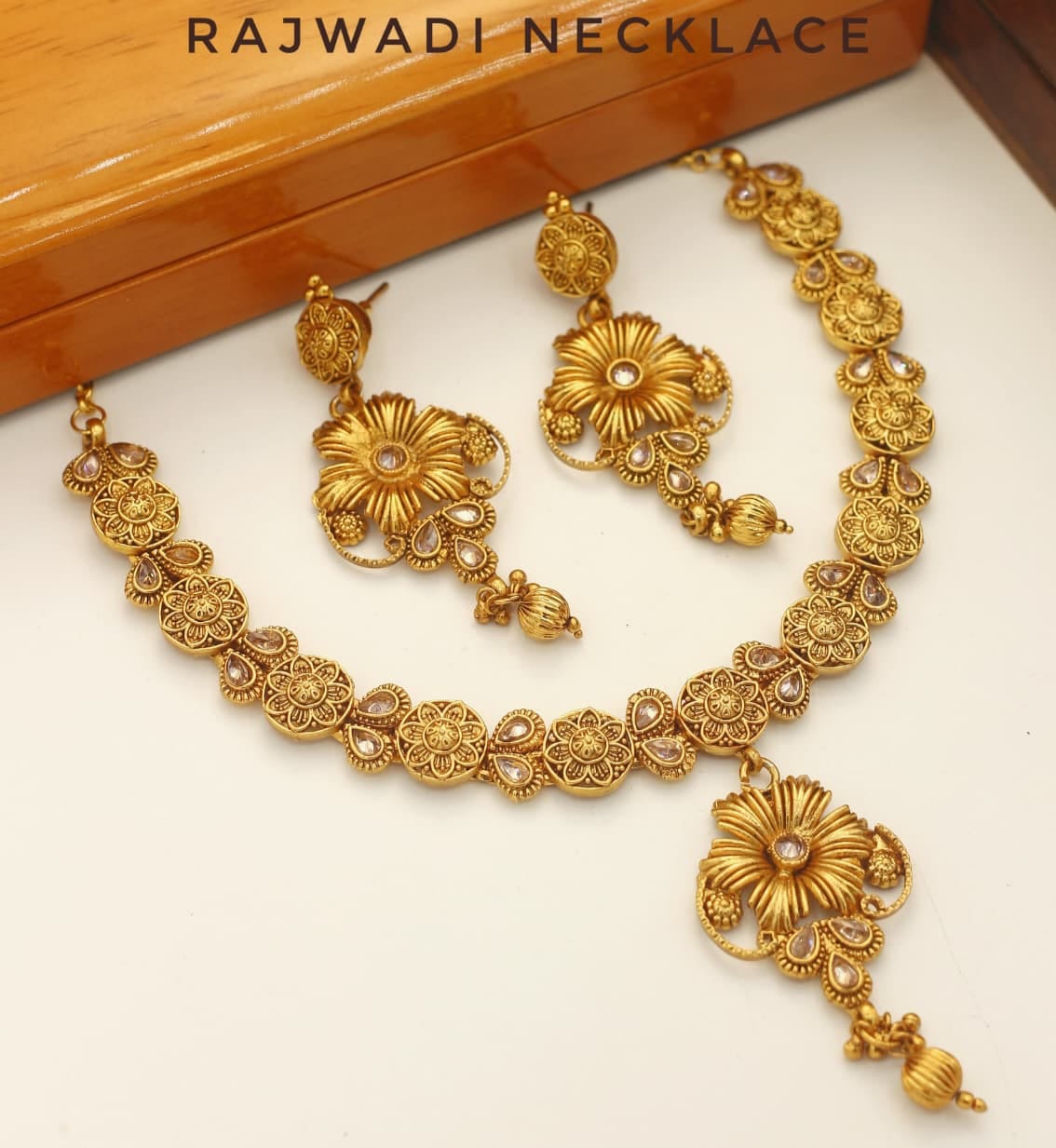 Rajwadi Necklace With Earrings - Indian Style Necklace - Multiple Designs