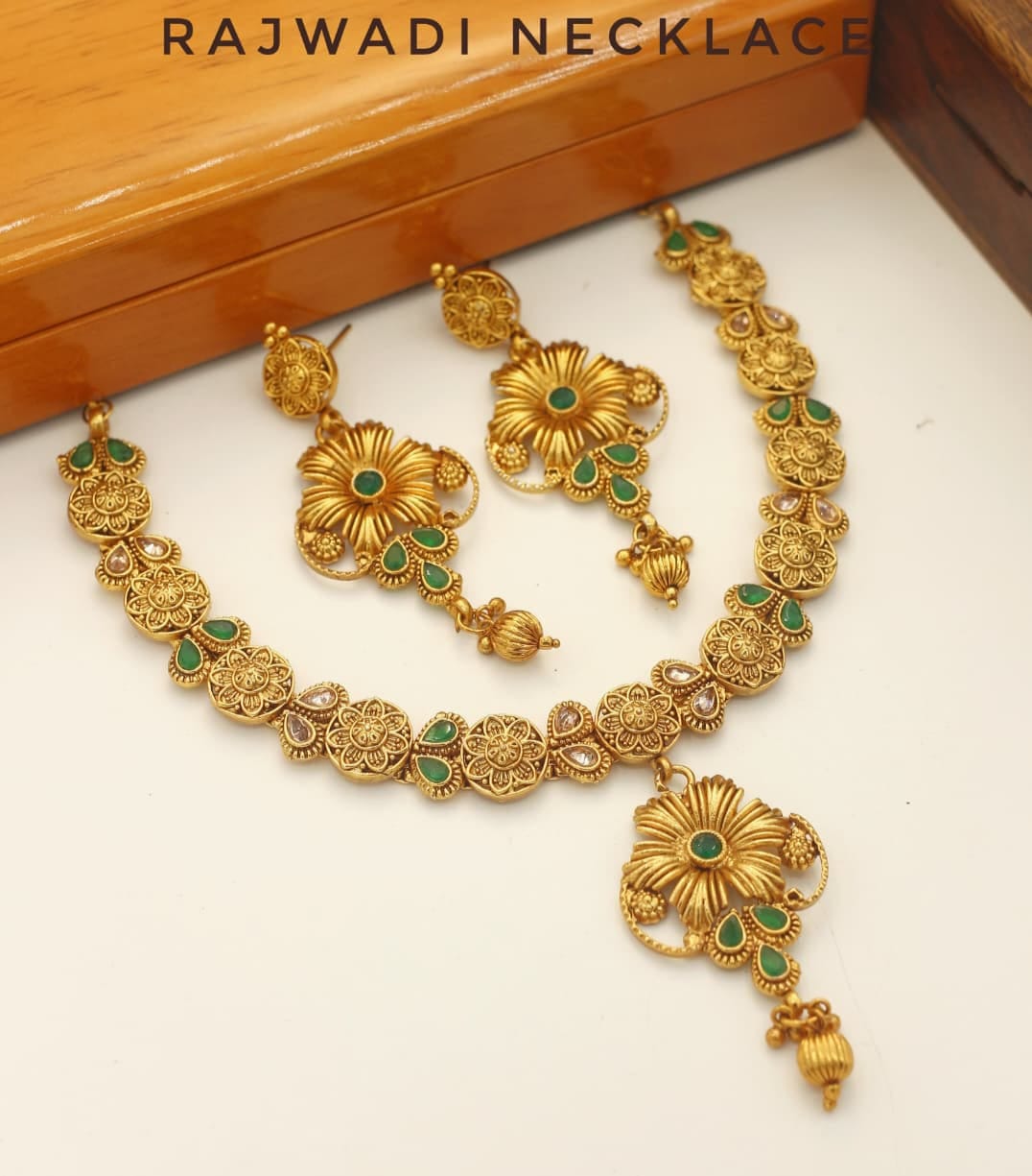 Rajwadi Necklace With Earrings - Indian Style Necklace - Multiple Designs
