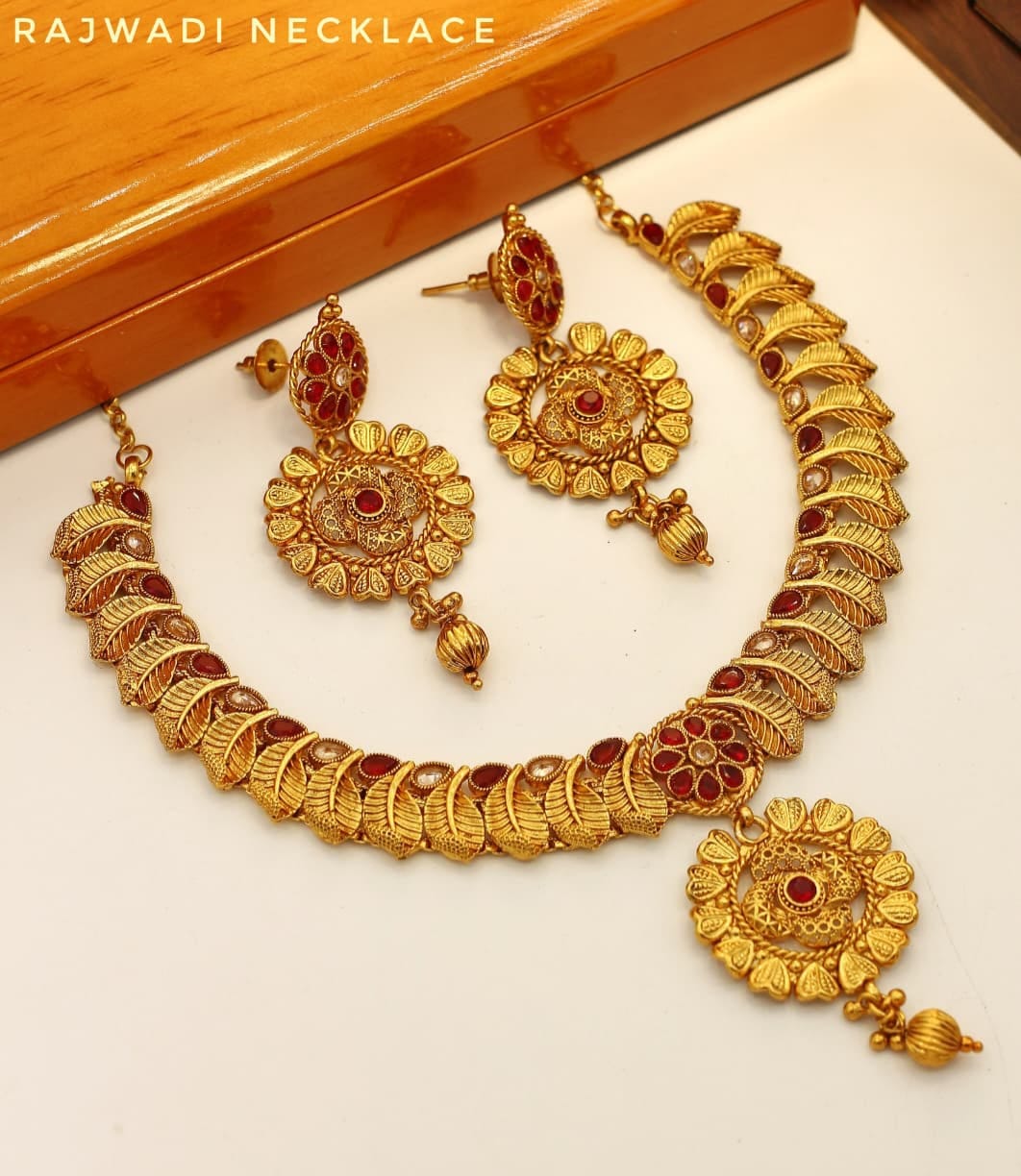 Rajwadi Necklace With Earrings - Indian Style Necklace - Multiple Designs