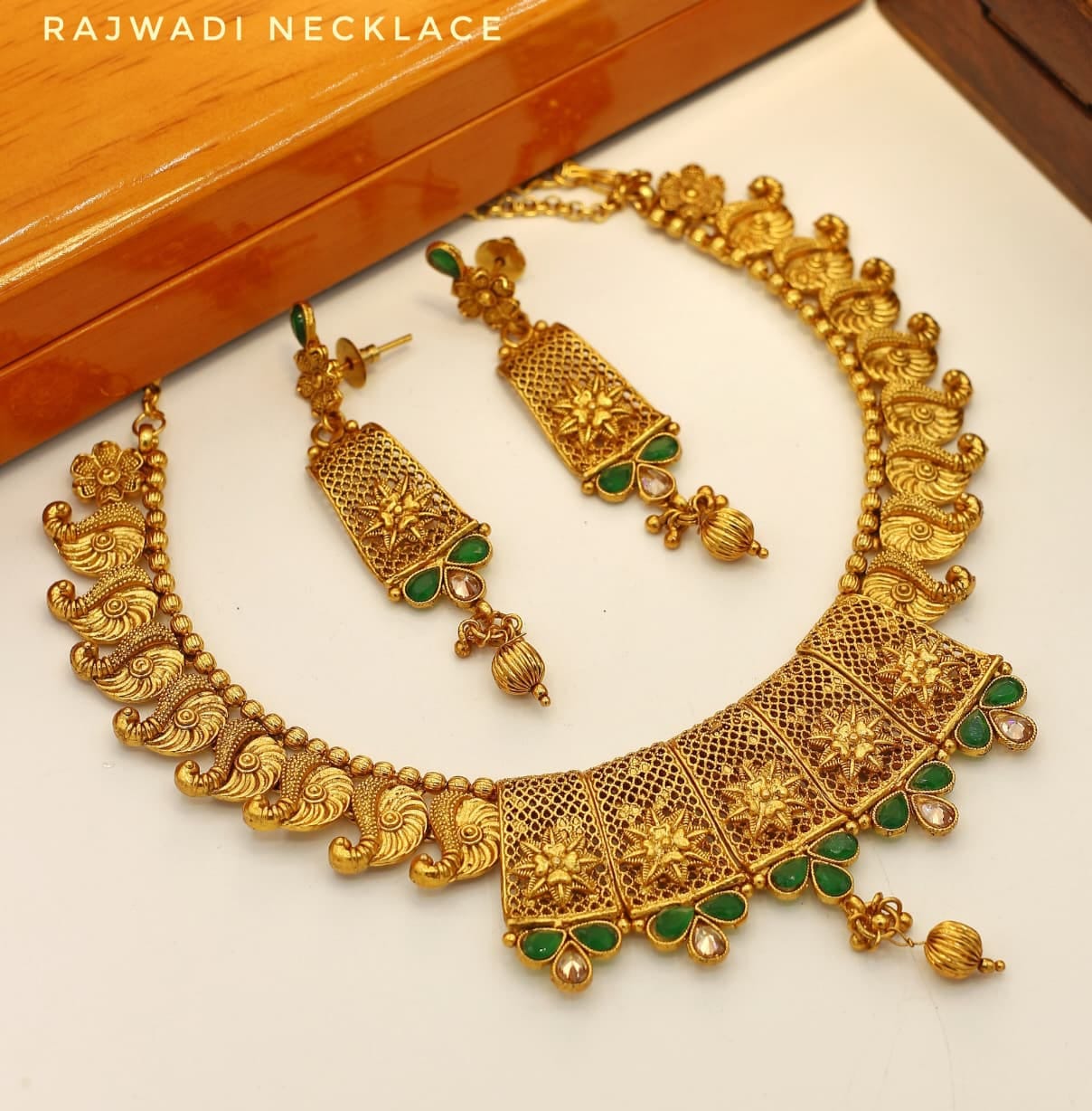 Rajwadi Necklace With Earrings - Indian Style Necklace - Multiple Designs