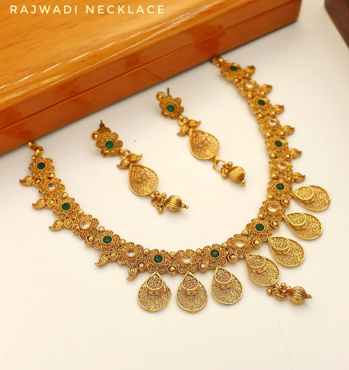 Rajwadi Necklace With Earrings - Indian Style Necklace - Multiple Designs