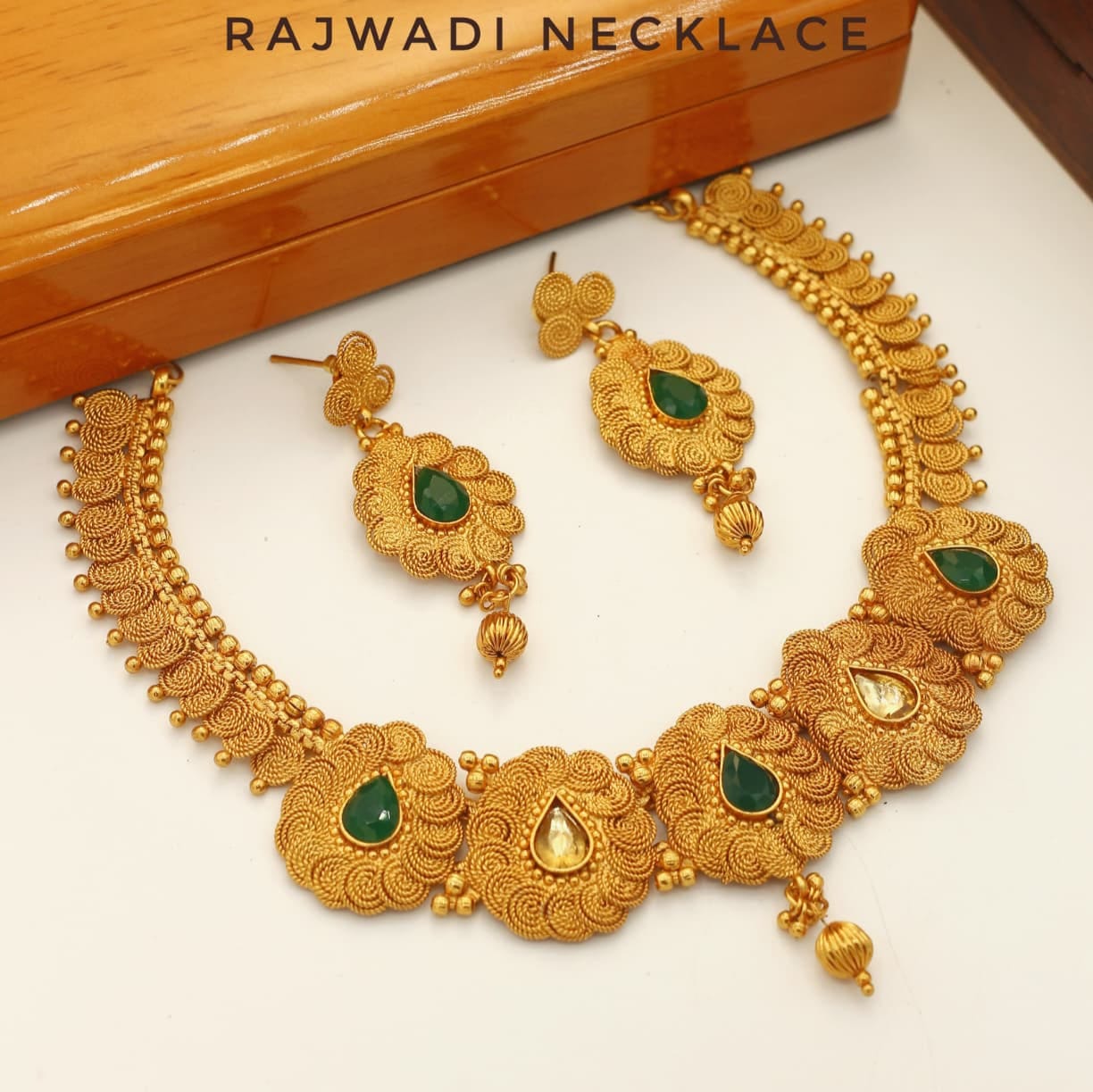 Rajwadi Necklace With Earrings - Indian Style Necklace - Multiple Designs